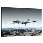 Armed Combat Drone Over Mountains Wall Art
