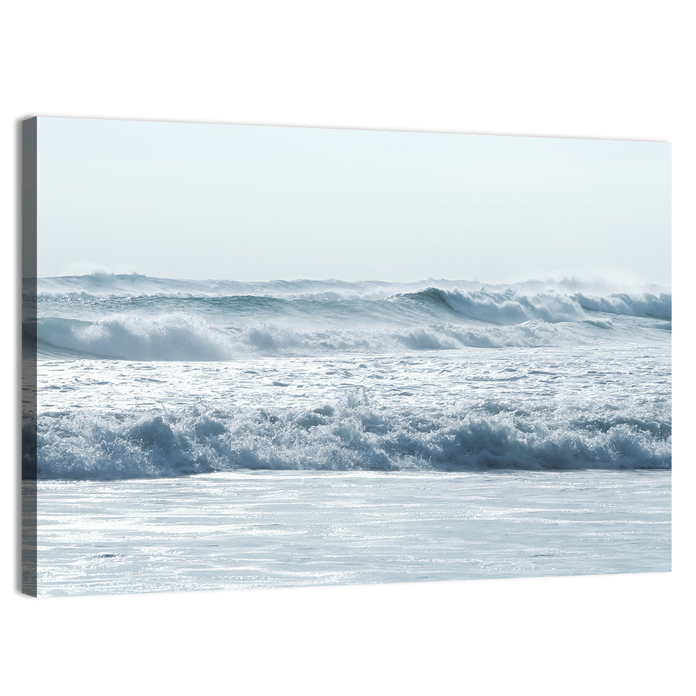Misty Horizon Ocean Waves Wall Art, canvas print, landscape