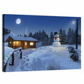 Moonlit Winter Cottage Wall Art
