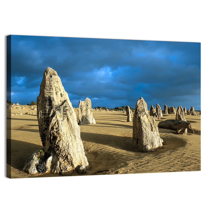 Pinnacles Desert at Golden Hour Wall Art as a canvas print