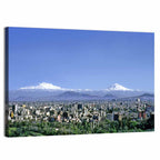 Mexico City Skyline with Volcanoes Wall Art