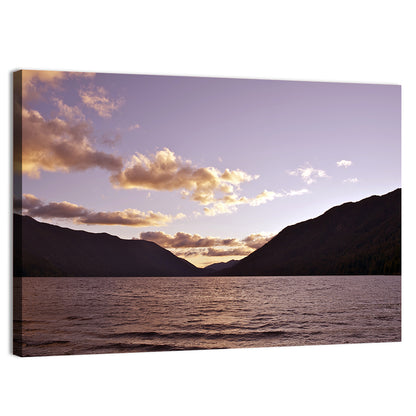 Purple Sunset Over Lake Crescent Wall Art