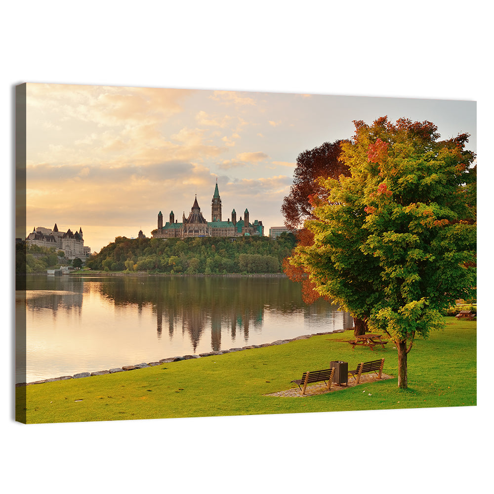 Ottawa Skyline at Golden Hour Wall Art, canvas print, landscape