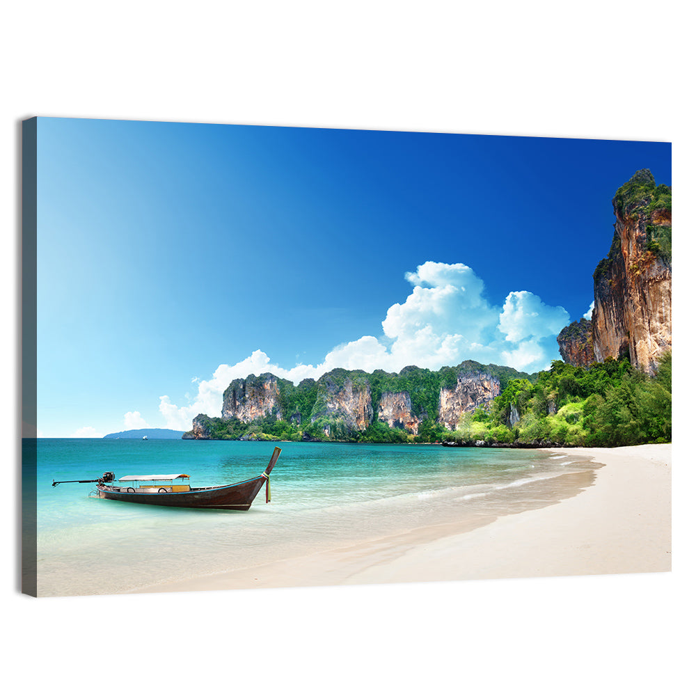 Railay Beach View, Krabi Wall Art, canvas print, landscape