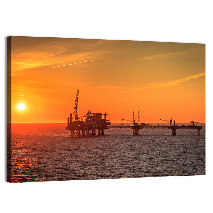 Denmark Oil Rig at Sunset Wall Art as a canvas print