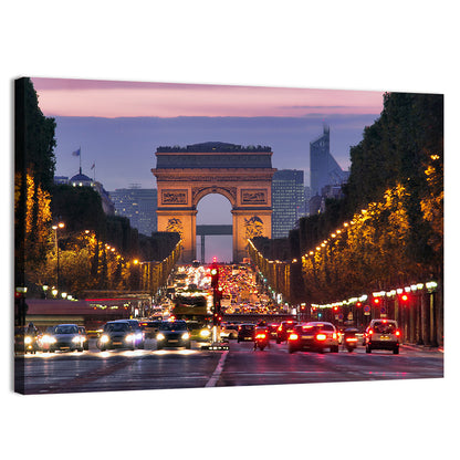 Arc De Triomphe at Twilight Wall Art