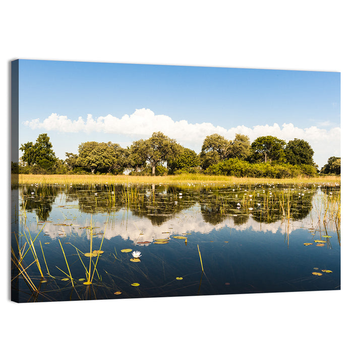 Okavango Delta Waterlilies Wall Art as a canvas print
