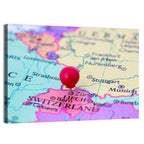 Zurich Map with Red Pin Wall Art
