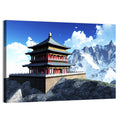 Sunlit Pagoda and Snow Peaks Wall Art
