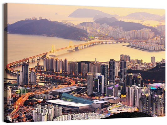 Busan Cityscape Aerial Wall Art