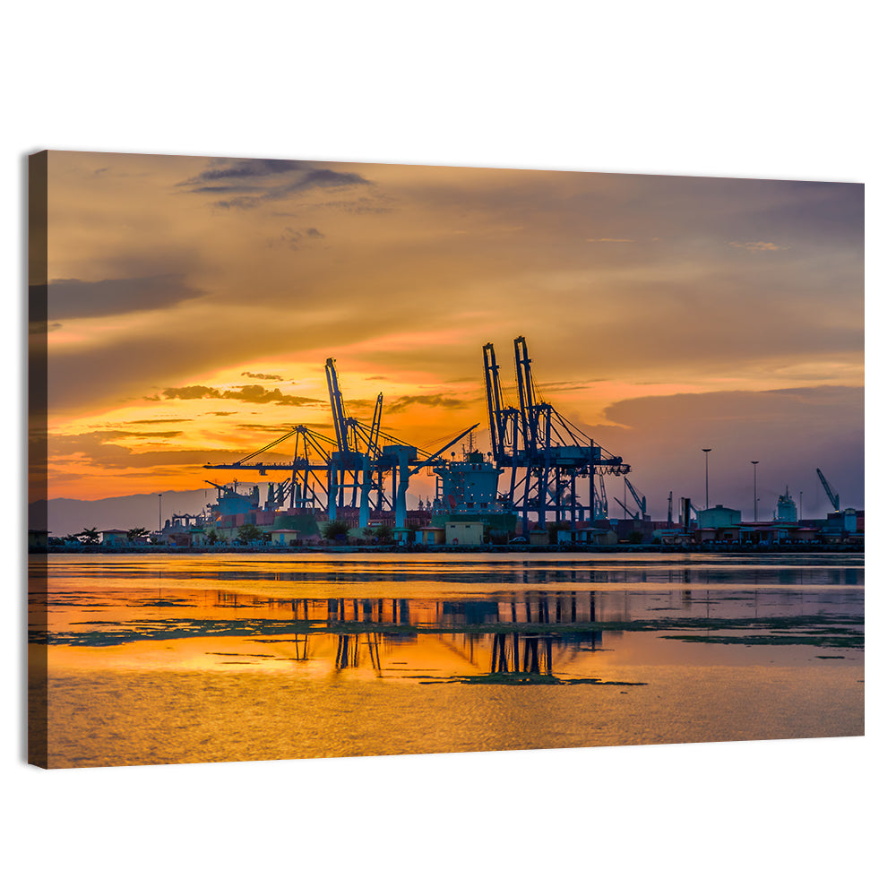 Djibouti Harbor at Sunset Wall Art
