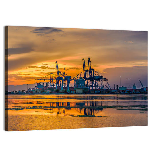 Djibouti Harbor at Sunset Wall Art