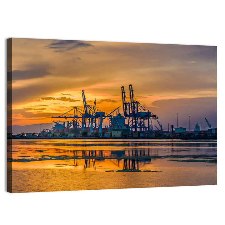 Djibouti Harbor at Sunset Wall Art