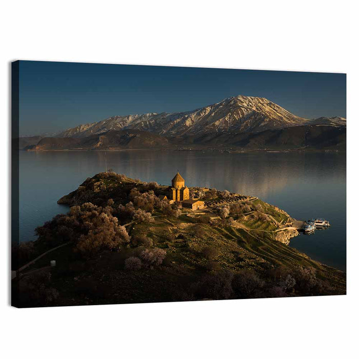 Akdamar Cathedral on Lake Van Wall Art as a canvas print