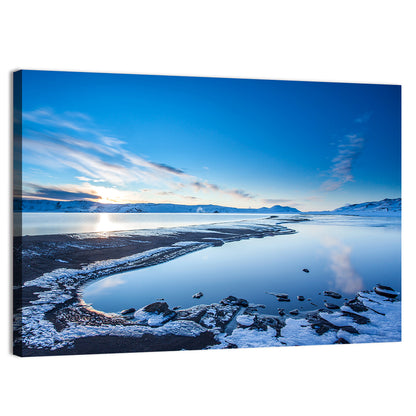 Lake Kleifarvatn Icy Shoreline Wall Art