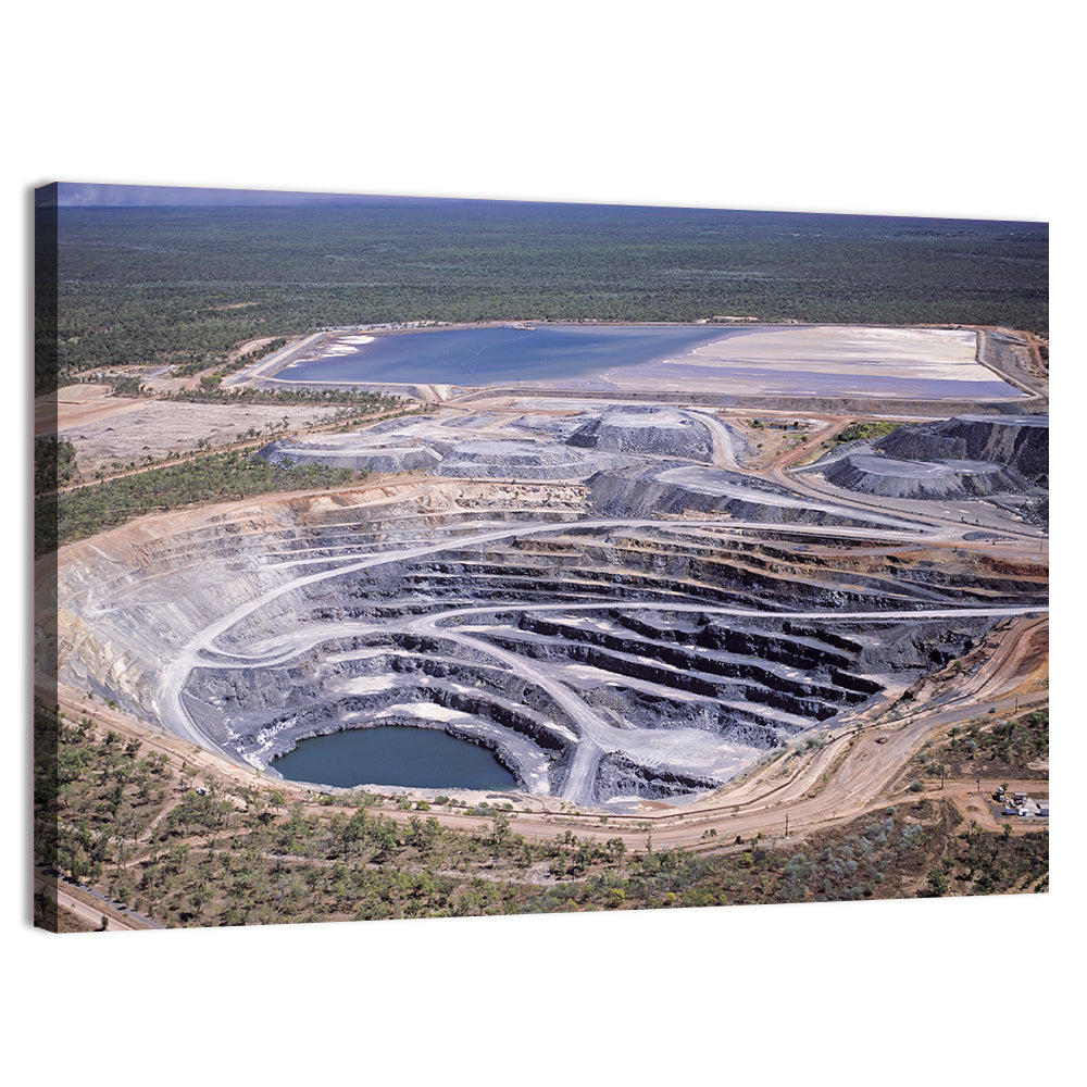 Aerial Open Pit Uranium Mine Wall Art