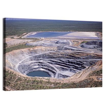 Aerial Open Pit Uranium Mine Wall Art