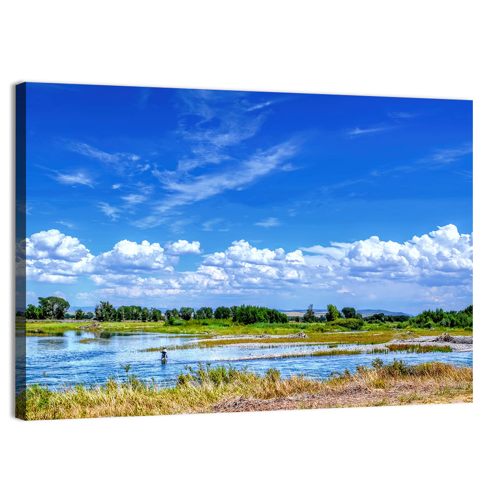 Snake River Fly Fishing, Idaho Wall Art, canvas print, landscape