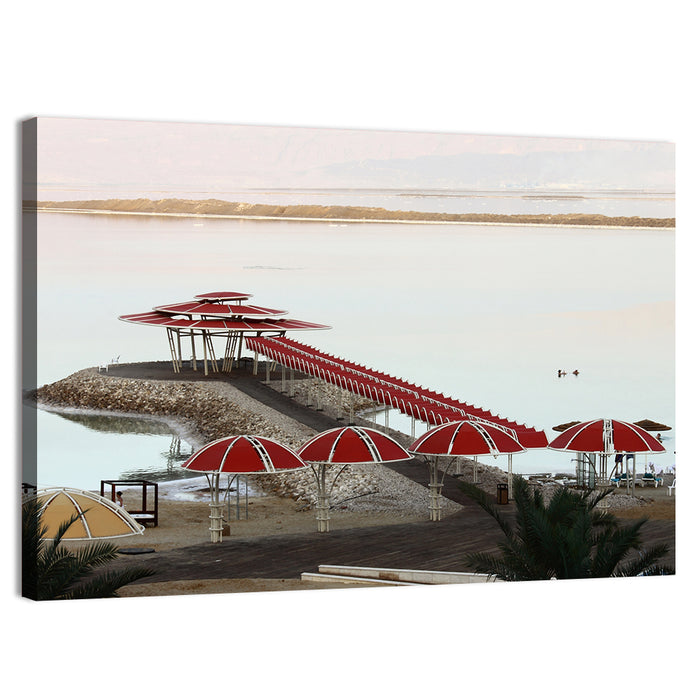 Ein Bokek Dead Sea Boardwalk Wall Art as a canvas print