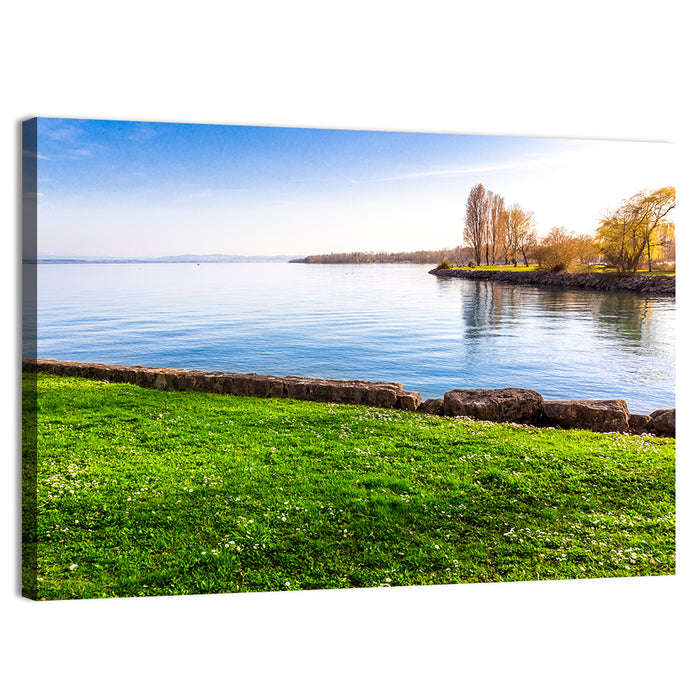 Lake Neuchatel Meadow Wall Art as a canvas print