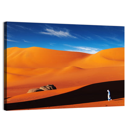 Solitary Figure on Sahara Dunes Wall Art