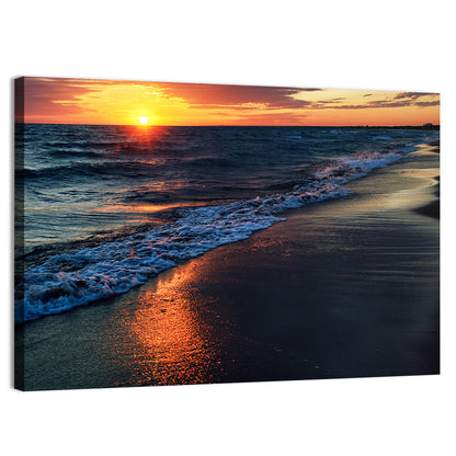 Lake Balkhash Golden Dusk Wall Art