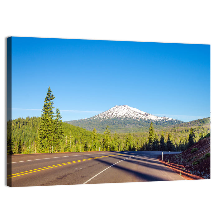 Highway to Mount Bachelor Wall Art as a canvas print