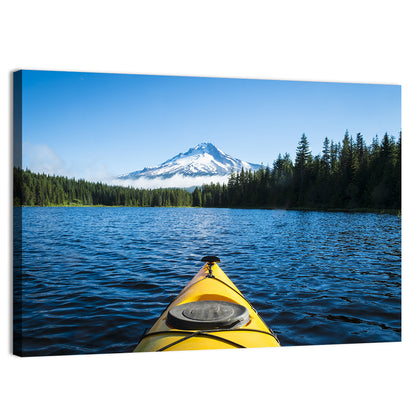 Yellow Kayak at Trillium Lake Wall Art