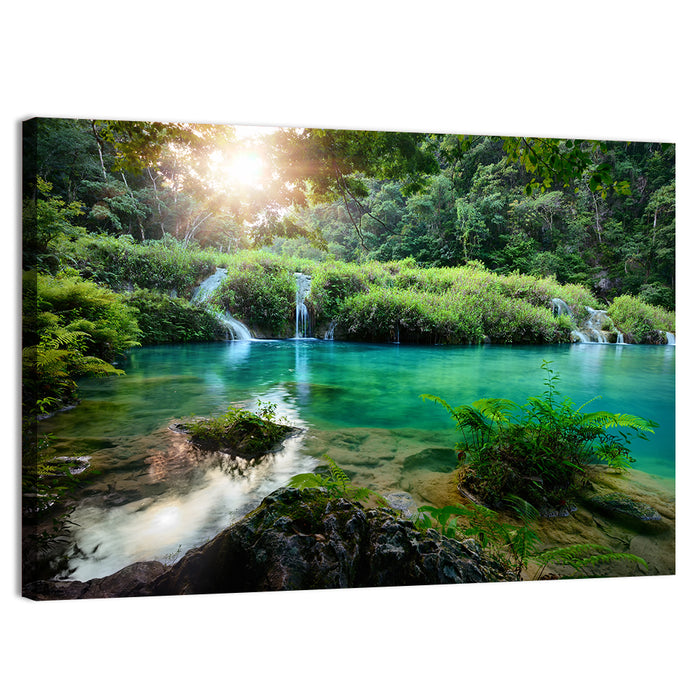 Semuc Champey Turquoise Pools Wall Art as a canvas print
