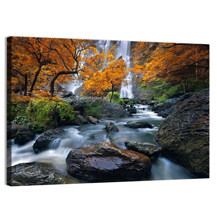 Konglan Autumn Waterfall Wall Art as a canvas print
