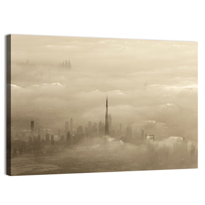 Dubai Haze Over Burj Khalifa Wall Art