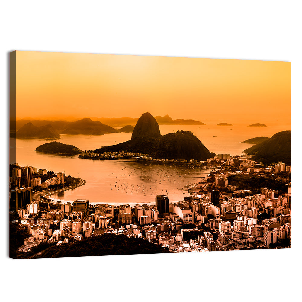 Sugarloaf Over Guanabara Bay Wall Art, canvas print, landscape