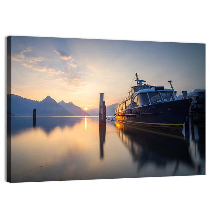 Lake Lucerne Sunset Wall Art as a canvas print