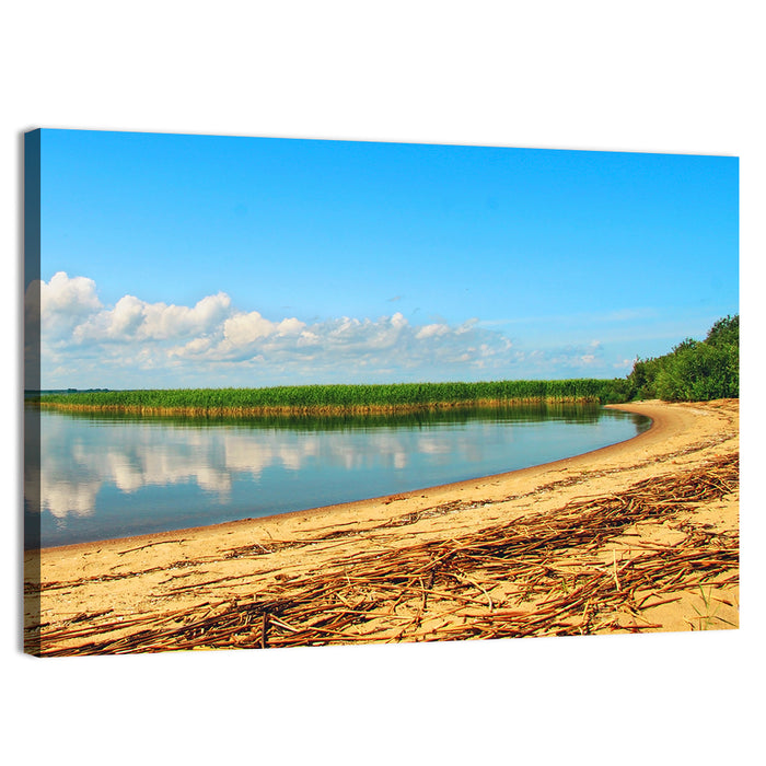 Lake Pskov Shoreline Wall Art as a canvas print