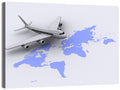Airplane Over World Map Wall Art