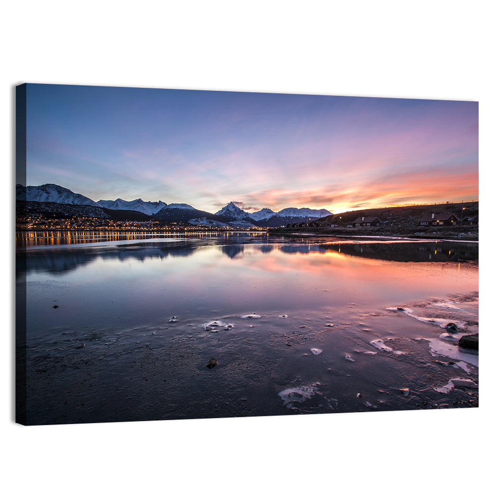 Ushuaia Twilight Reflection Wall Art, canvas print, landscape
