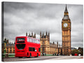 Big Ben with Red Bus, Westminster London Wall Art