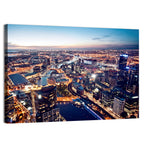 Melbourne Twilight Skyline Wall Art