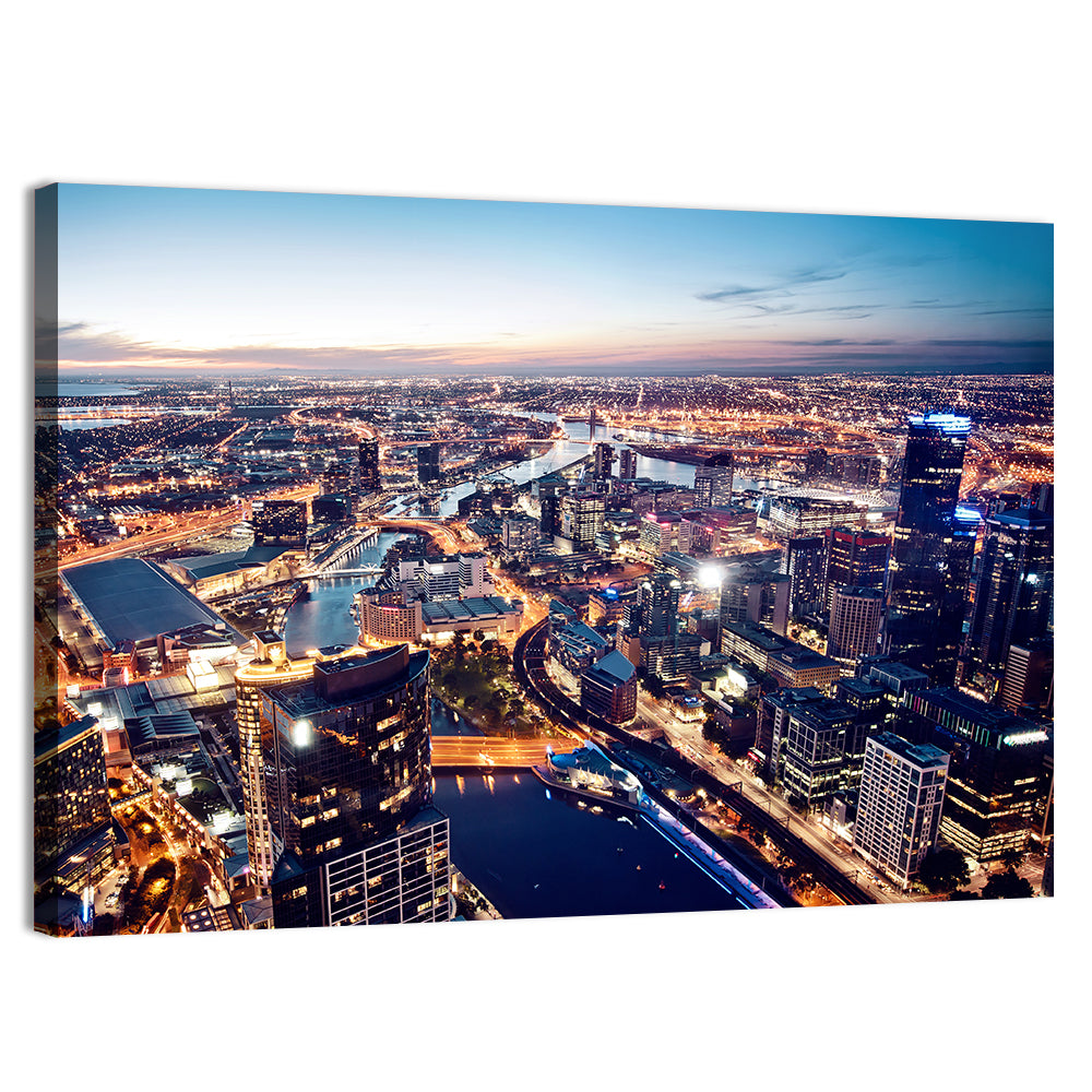 Melbourne Twilight Skyline Wall Art
