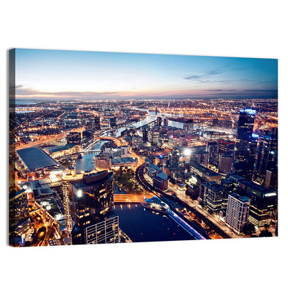 Melbourne Twilight Skyline Wall Art