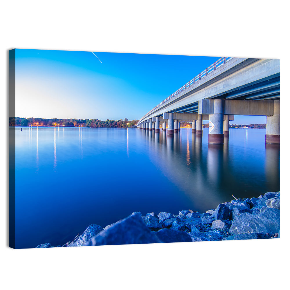 Lake Wylie Bridge at Twilight Wall Art