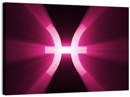 Magenta Pisces Symbol Wall Art