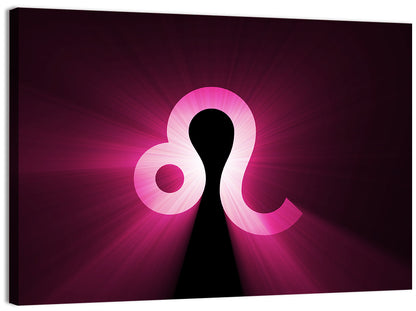 Glowing Magenta Leo Symbol Wall Art