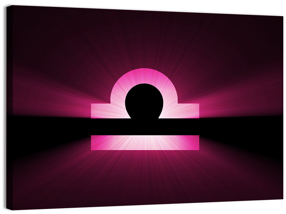Libra Symbol Neon Glow Wall Art