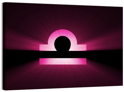 Libra Symbol Neon Glow Wall Art