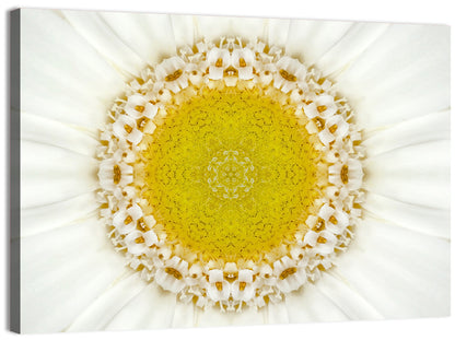 White Flower Mandala Kaleidoscope Wall Art