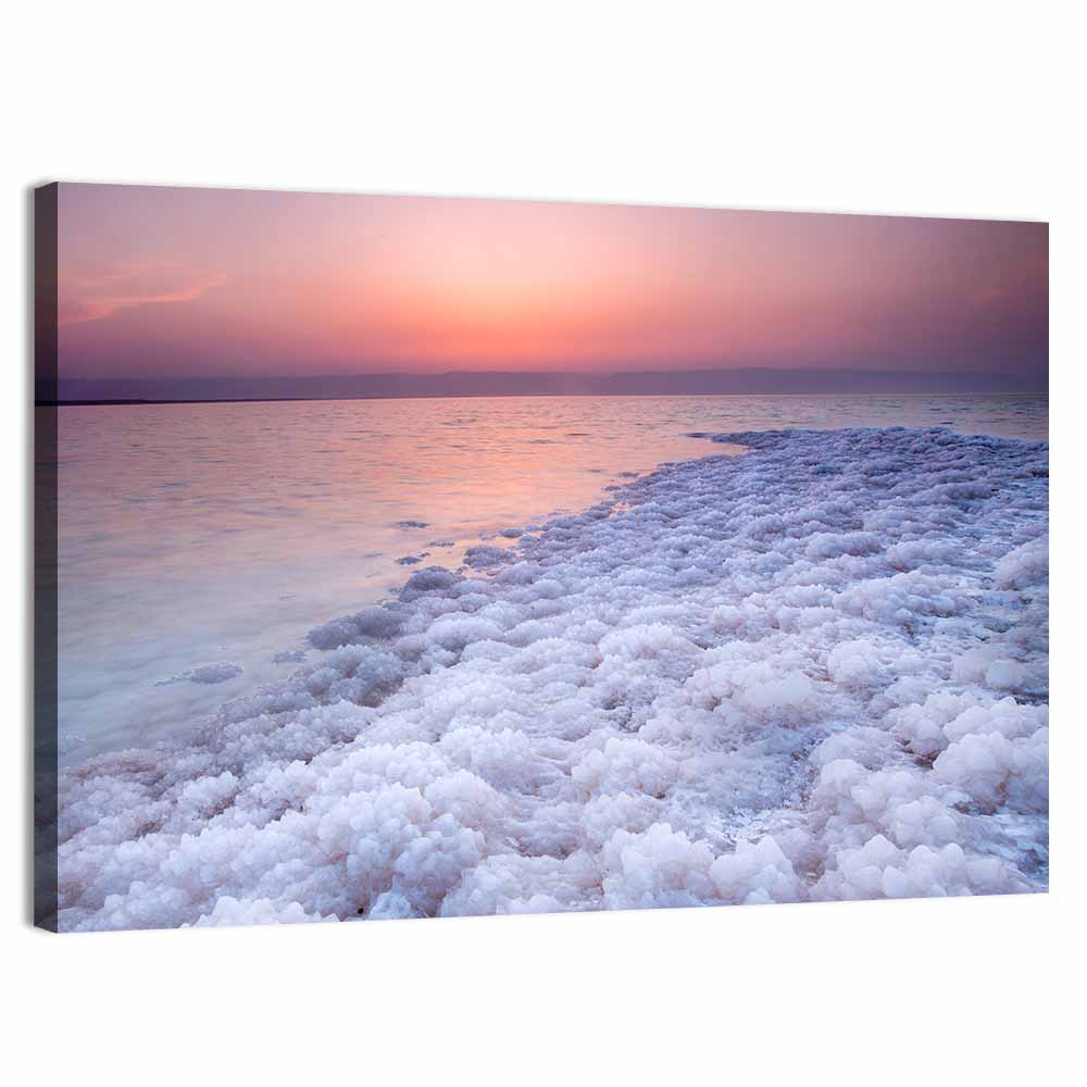 Dead Sea Salt Shoreline Sunset Wall Art