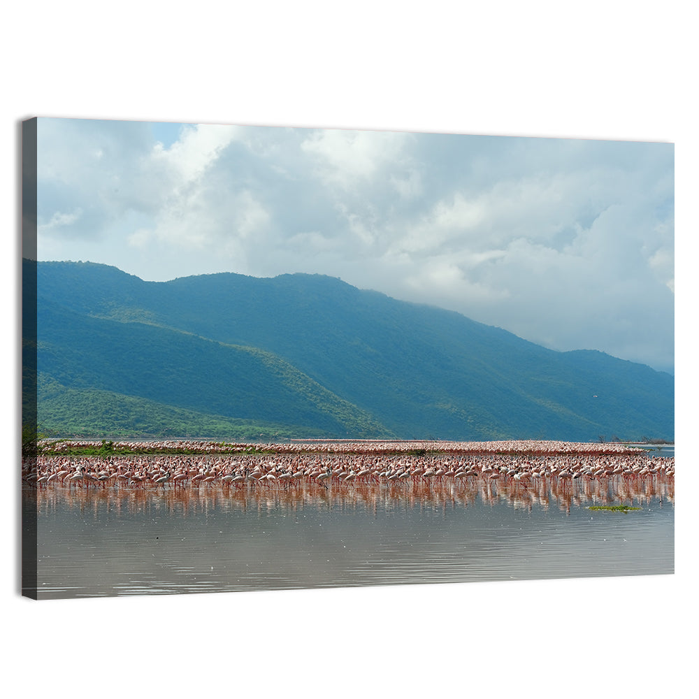 Flock of Flamingos at Lake Bogoria Wall Art