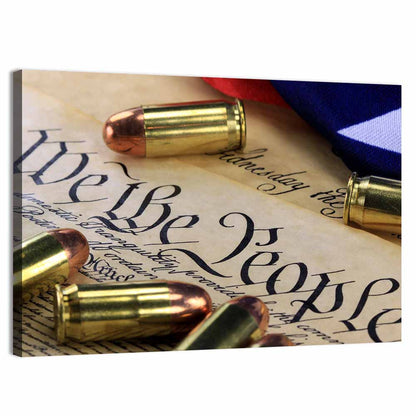Second Amendment Bullets on Constitution Wall Art