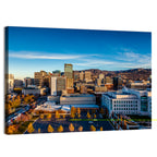 Salt Lake City Skyline at Golden Hour Wall Art